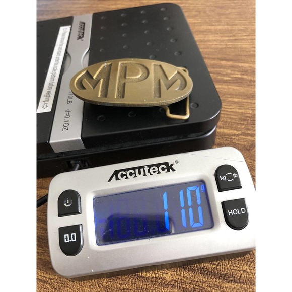 VTG MPM Hit Line USA Oval Belt Brass Tone Buckle - Picture 8 of 8